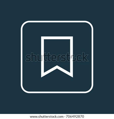 Bookmark Outline Symbol. Premium Quality Isolated Flag Element In Trendy Style.