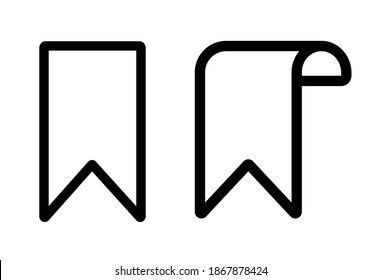 Bookmark outline vector icon. Bookmark symbol sign. Bookmark symbol on white background. Book mark symbol icon stylized for button for web application or UI. 
