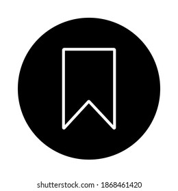 Bookmark outline vector icon. Bookmark symbol sign. Bookmark symbol on white background. Book mark symbol icon stylized for button for web application or UI. 