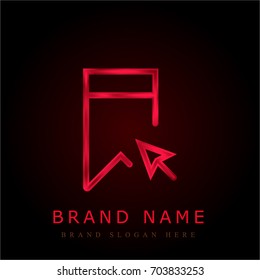 Bookmark red chromium metallic logo