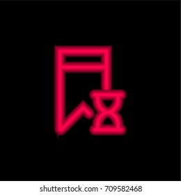 Bookmark red glowing neon ui ux icon. Glowing sign logo vector