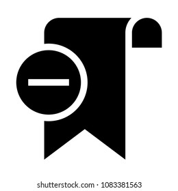 bookmark remove vector glyphs icon