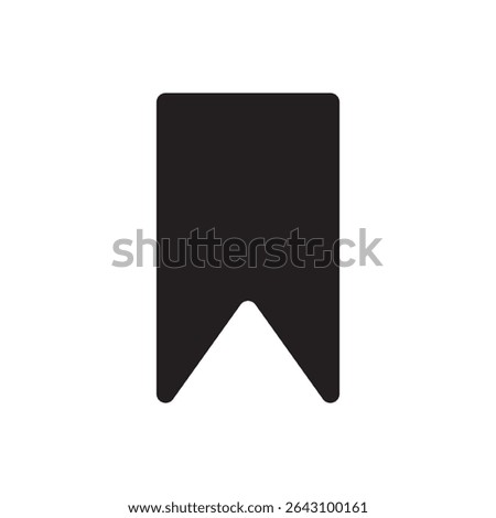 Bookmark ribbon icon. Solid bookmark symbol, perfect for apps, reading lists, or digital folders.