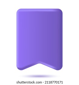 Bookmark ribbon icon. Vector 3d illustration