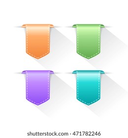 Bookmark ribbon tags vector illustration isolated on white background