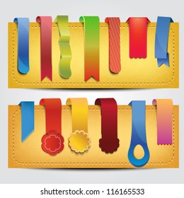 Bookmark ribbons set