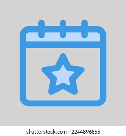 Icono de programación de marcadores en azul, uso para presentación de aplicaciones móviles del sitio web