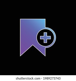 Bookmark Service Add Button blue gradient vector icon