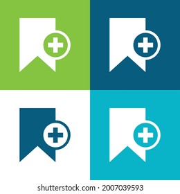 Bookmark Service Add Button Flat four color minimal icon set