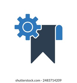 Símbolo de signo de icono de configuración de marcador