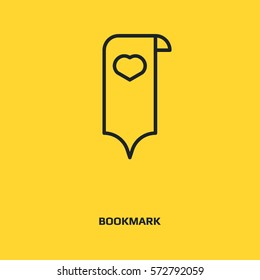 Bookmark sign line vector icon. Logo graphic design concept. Logotype, icon, template in web and print. Thin line icon