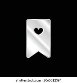 Bookmark silver plated metallic icon