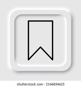 Bookmark simple icon. Flat design. Neumorphism design.ai
