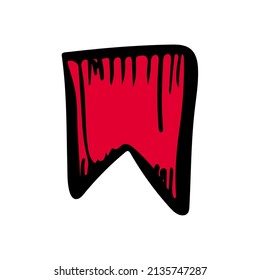 Bookmark sketch icon. Tape sticker hand drawn vector illustration. Sheet paper symbol.