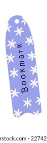 Bookmark with small flowers flat icon Mark place in book. Vector illustration