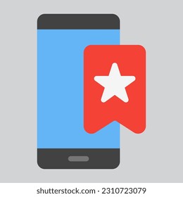 Bookmark smartphone flat icon, use for website mobile app presentation