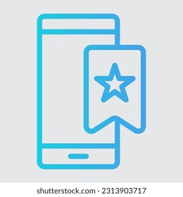 Smartphone-Farbverlauf-Symbol für Lesezeichen, Verwendung für Website-Mobile-App-Präsentation