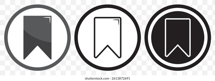 Bookmark social media icon isolated on background. modern save bookmark symbol, simple, vector, icon for website design, mobile app, ui. Vector Illustration on Transparent Background. EPS 10.