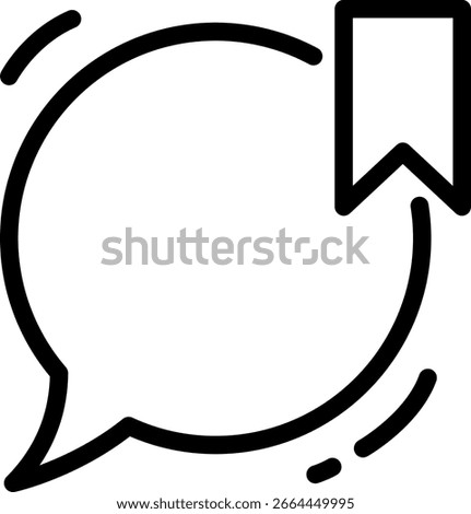 Bookmark Speech Bubble Icon for Social Media