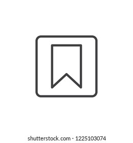 Bookmark in square outline icon. linear style sign for mobile concept and web design. Book mark simple line vector icon. Symbol, logo illustration. Pixel perfect vector graphics