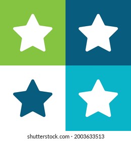 Marcador Estrella plana de cuatro colores conjunto de iconos mínimo
