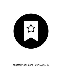 Bookmark with star icon in black round