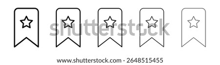 Bookmark star icon filled flat sign concept for web design.