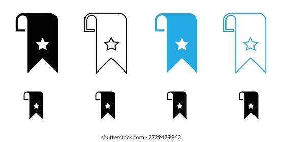 Marcador con Star Icon Set, Símbolos de Vector de etiqueta de cinta favorita, Colección de Botón de Web, ícono de estrella de marcador. agregar página web en línea a marcador o favorito en conjunto de símbolos del navegador.
