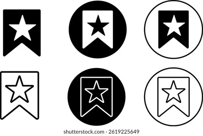 bookmark star icon set. save ribbon saving sign. Social media symbol. favorite label icons
