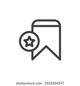 Bookmark with star icon Simple outline vector logo