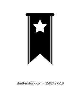 Bookmark star icon vector illustration Black favorite button for web or mobile app UI