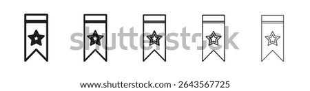 bookmark star icon vector outline set illustration sign