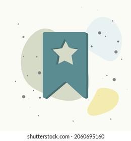 Bookmark with star on multicolored background. Layers grouped for easy editing illustration. For your design.