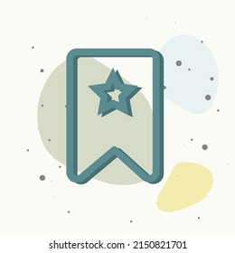 Bookmark with star on multicolored background. Layers grouped for easy editing illustration. For your design.