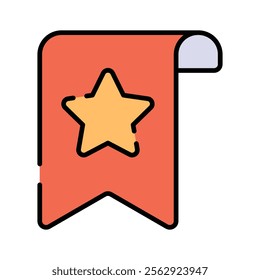 A bookmark with a star, representing a saved or favorite item