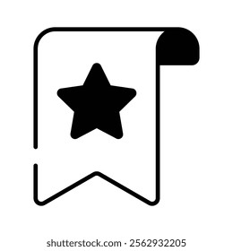 A bookmark with a star, representing a saved or favorite item