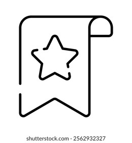 A bookmark with a star, representing a saved or favorite item