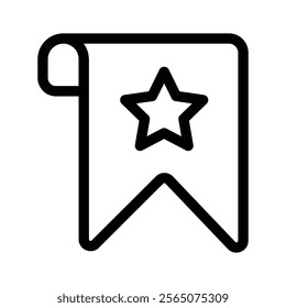 A bookmark with a star, representing saved items or favorites