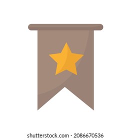 Bookmark with a star to your favorites. A tab for saving the selected location. Isolated element on a white background for a mark in a book or notepad. Vector illustration