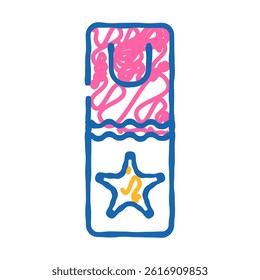 bookmark tabs list doodle icon sketch vector. bookmark tabs list sign. isolated symbol illustration