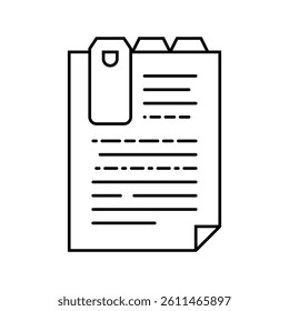 bookmark tabs list line icon vector. bookmark tabs list sign. isolated contour symbol black illustration