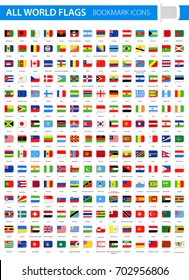 Bookmark Tag Flag Icons - All World Vector illustration