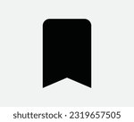 Bookmark Tag Icon. Book Mark Label Ribbon Shape Note Read Reading Black and White Outline Sign Symbol Illustration Artwork Graphic Clipart EPS Vector