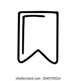 bookmark tag line vector doodle simple icon