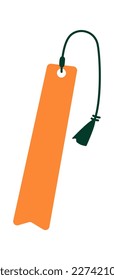 Bookmark with tassel flat icon Mark place in book. Vector illustration