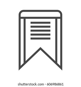 Bookmark Thin Line Vector Icon. Flat icon isolated on the white background. Editable EPS file. Vector illustration.