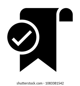 bookmark tick vector glyphs icon