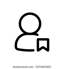 Bookmark User icon in trendy outline style isolated on white background. Bookmark User silhouette symbol for your website design, logo, app, UI. Vector illustration, EPS10.
