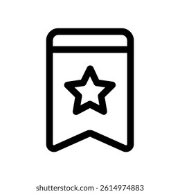 Bookmark Vector Design for Web Page Saving. Tag icon illustration, reading list concept, digital browser tools. Line Icon
