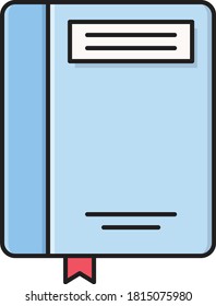 bookmark vector flat color icon 